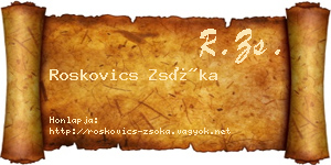 Roskovics Zsóka névjegykártya